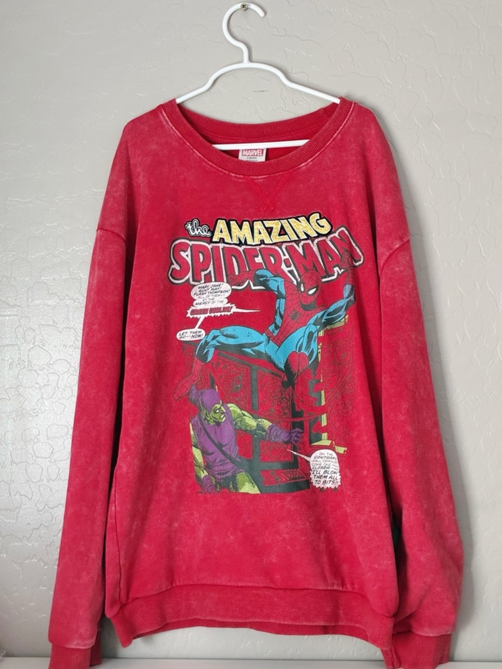 Marvel Red Spider-Man Comic Crewneck Sweatshirt